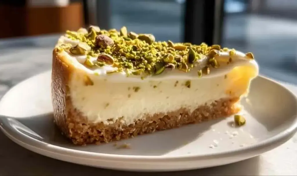 Marzipan-Cheesecake mit Pistazienboden