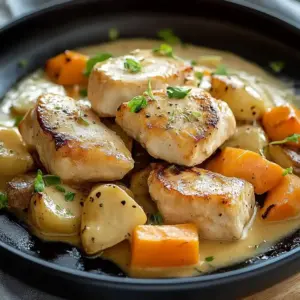 Möhren-Kohlrabi-Pfanne mit Hähnchen