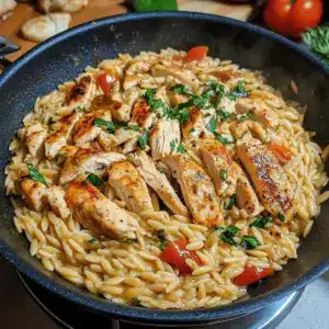 One Pot Orzo Pasta mit Hähnchen