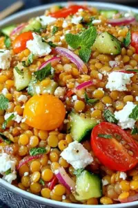 Orientalischer Rote Linsensalat mit Feta