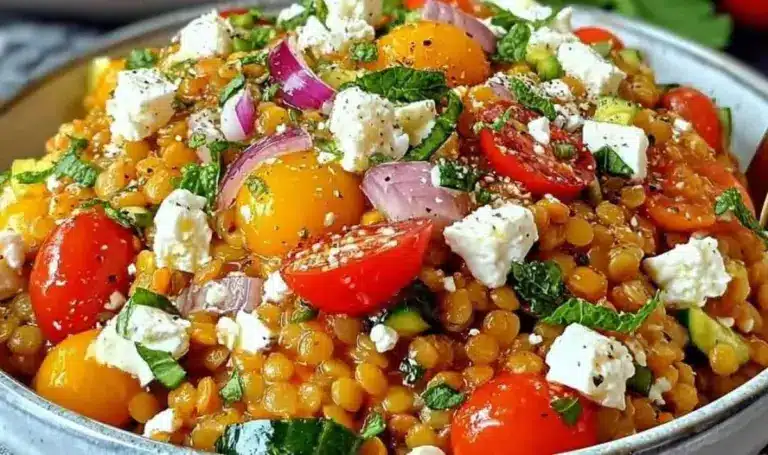 Orientalischer Rote Linsensalat mit Feta – Gesundes Protein-Rezept