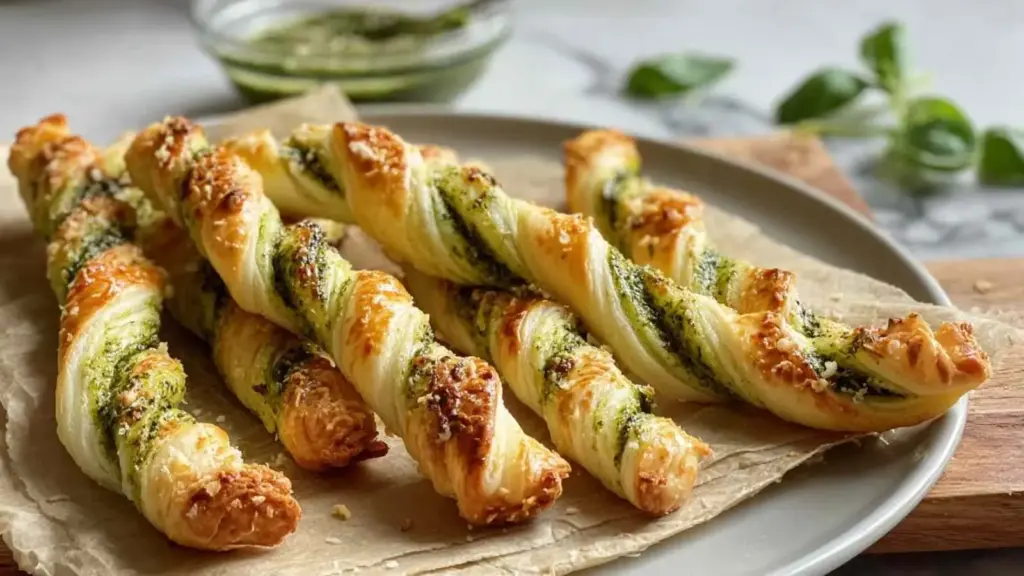 Einfache Pesto-Twists – Schnelles Blätterteig Rezept