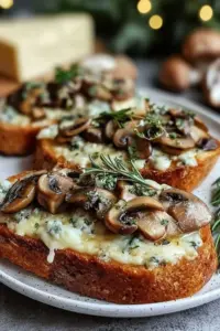 Knusprige Käse-Champignon-Knoblauch-Toasts