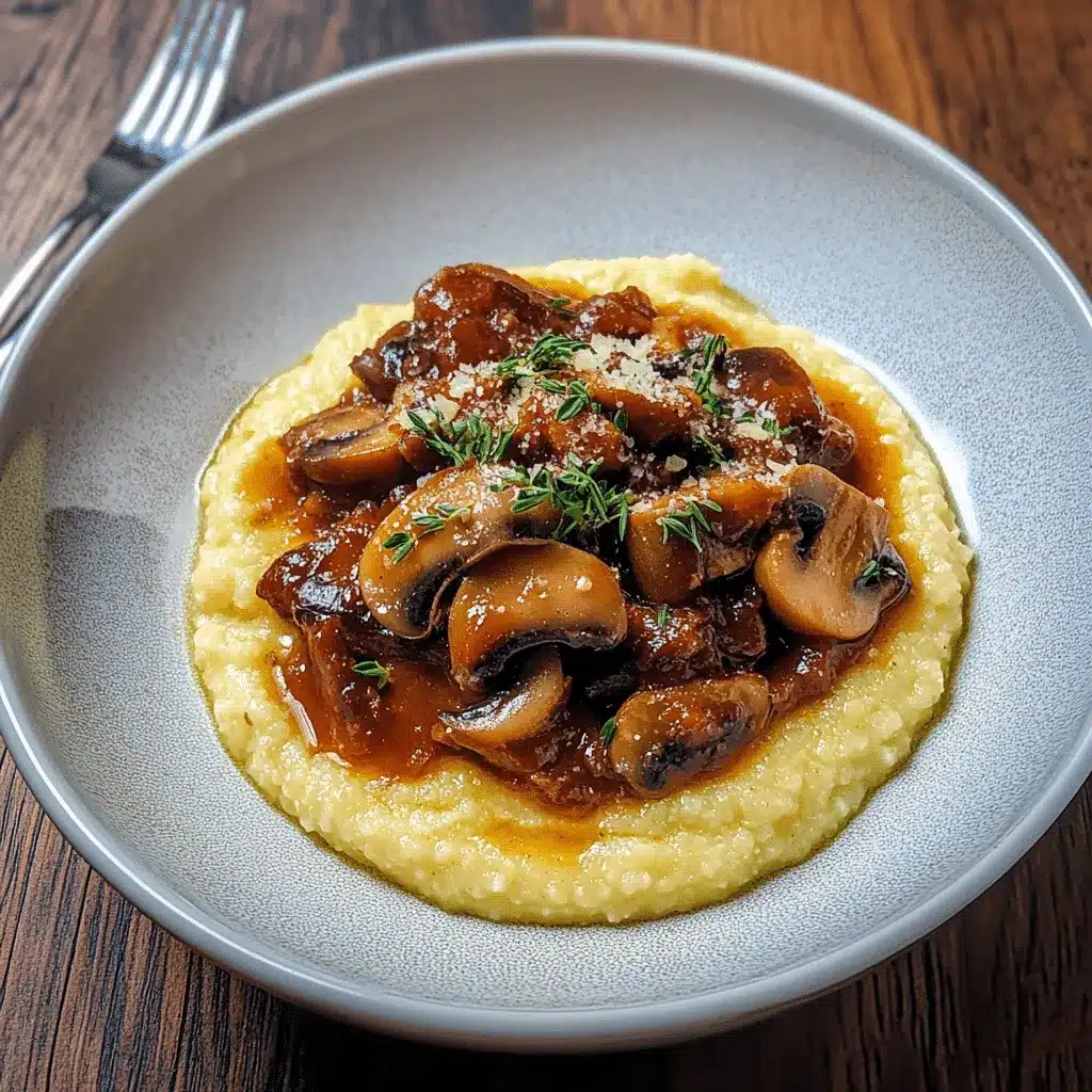 Pilzragout auf Parmesan-Polenta