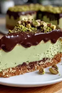 Pistazien-Schokoladen-Käsekuchen ohne Backen – Cremig & Lecker