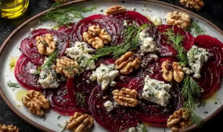 Gesundes Rote-Bete-Carpaccio mit Ziegenkäse – Schnelle Vorspeise