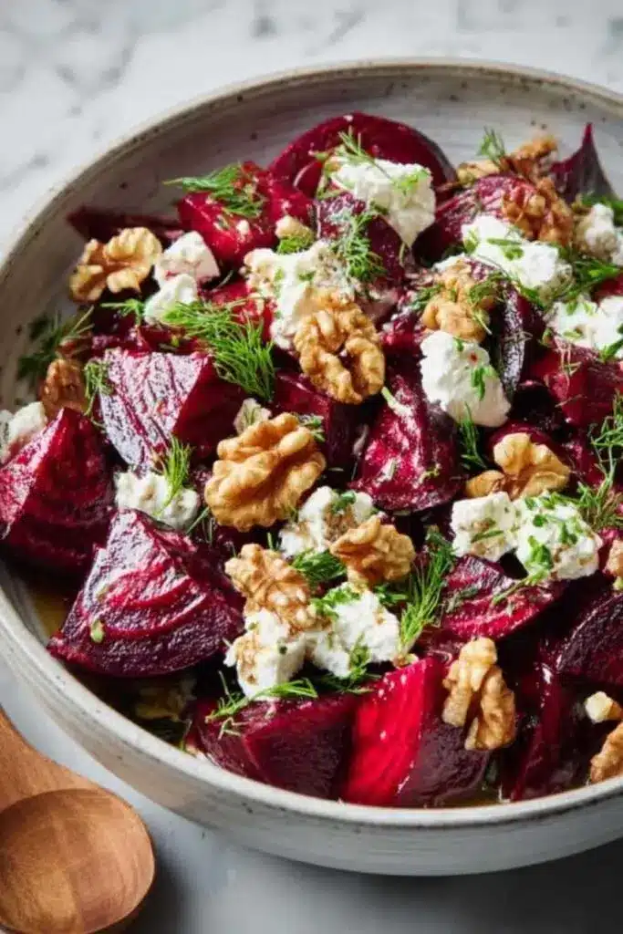 Gesunder Rote-Bete-Salat mit Walnüssen und Feta - Nährstoffreich und Lecker 2 Rote Bete Feta Salat Rezept