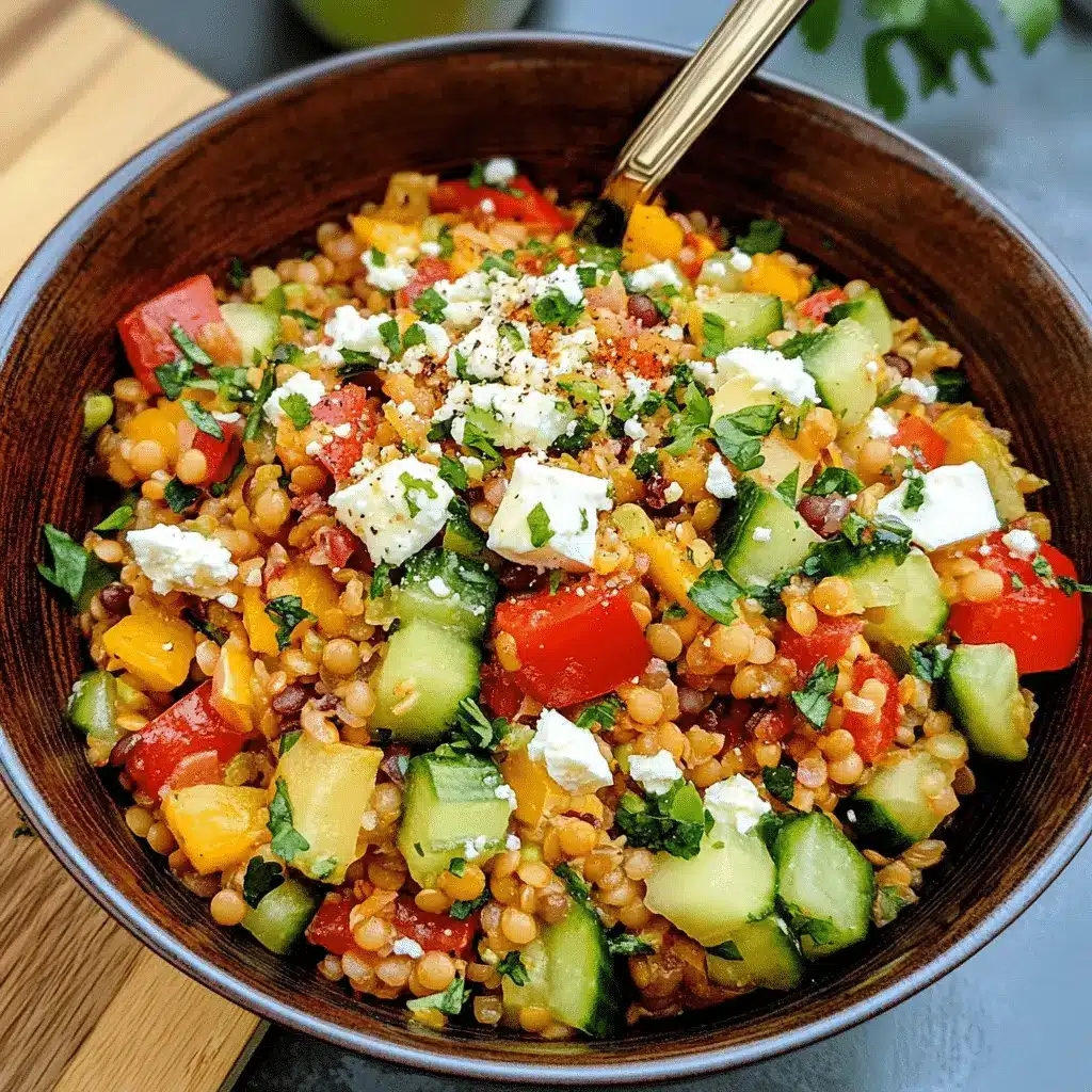 Rote Linsen Salat Orientalisch mit Feta