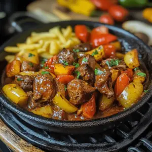 Schaschlik-Topf aus dem Ofen