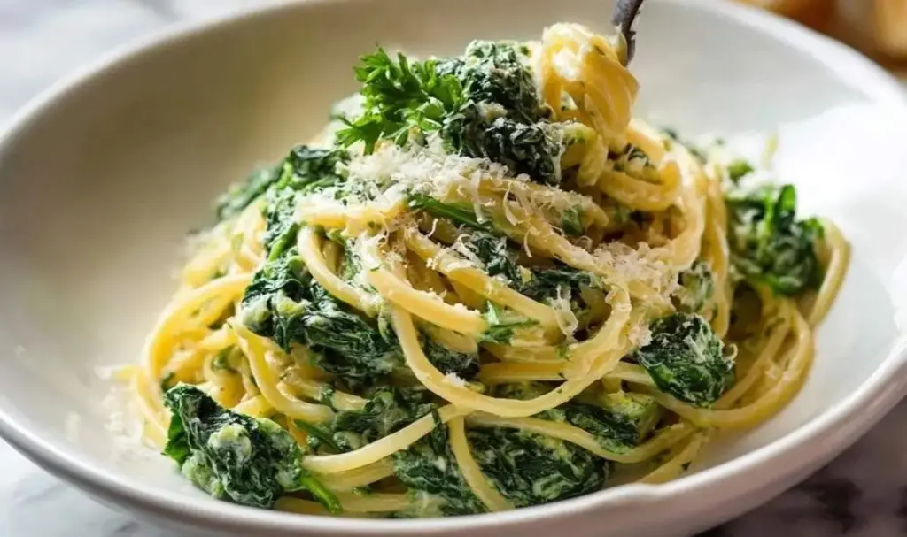 Cremige Spaghetti mit Spinat Frischkäse-Sauce – Schnelles 30-Minuten Rezept