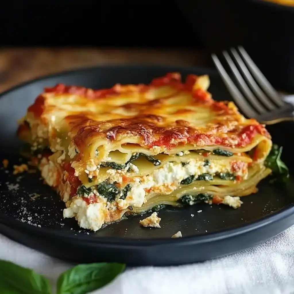 Spinatlasagne Feta Tomaten Rezept