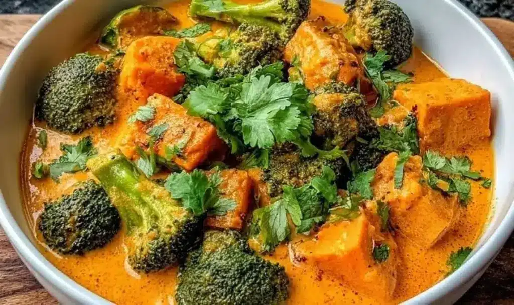 Cremiges Süßkartoffel Brokkoli-Curry – Schnelles Abendessen in 30 Minuten