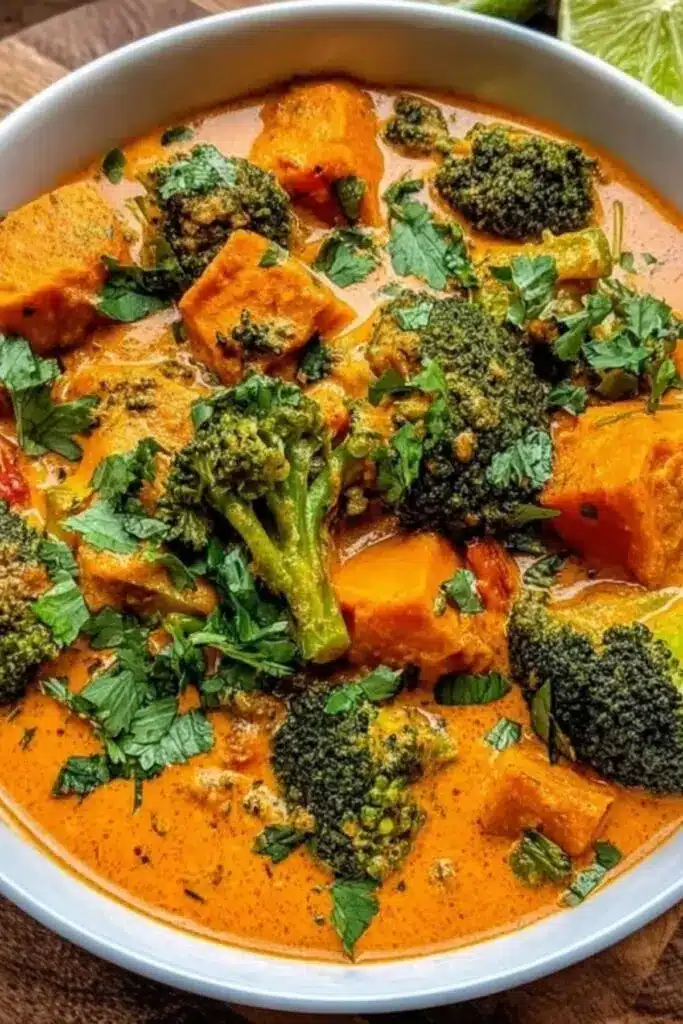 Cremiges Süßkartoffel Brokkoli-Curry - Schnelles Abendessen in 30 Minuten 2 Süßkartoffel Brokkoli Curry