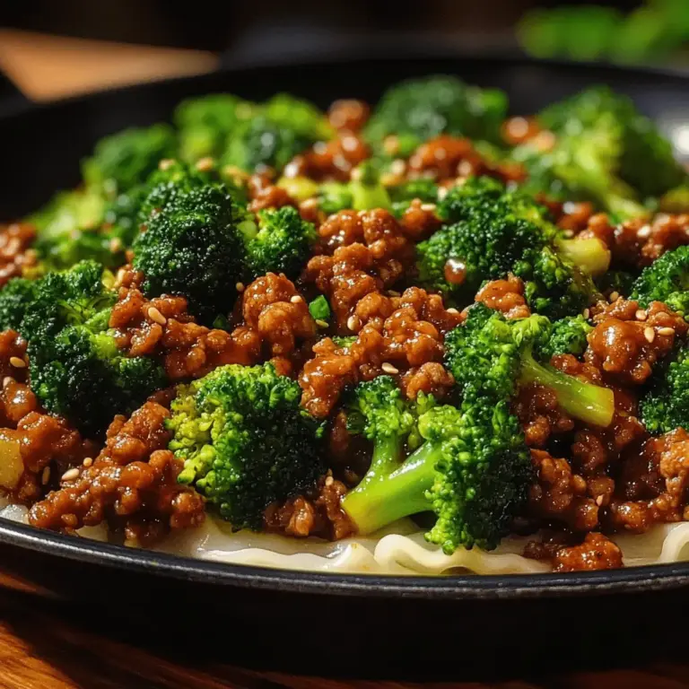 Teriyaki-Hackfleisch-Pfanne mit Brokkoli