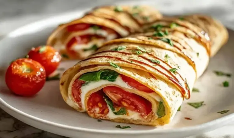 Tomaten Mozzarella Wraps – Schnelles Italienisches Mittagessen