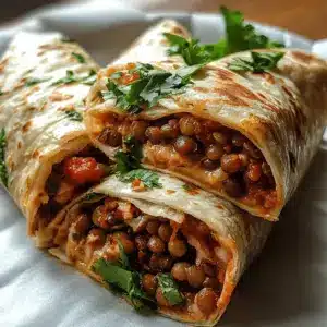 Vegetarische Burritos mit Linsen und Walnüssen