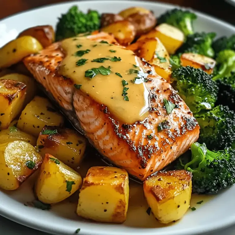 Zitronenbutterlachs mit knusprigen Kartoffeln und Brokkoli