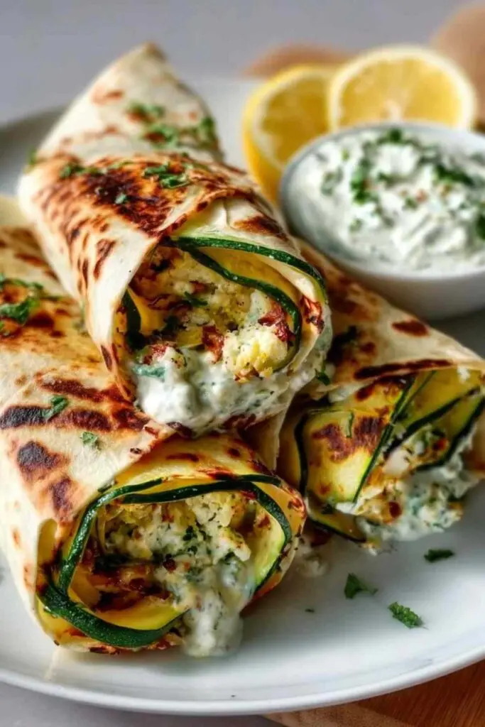 Zucchini Feta Wraps Rezept