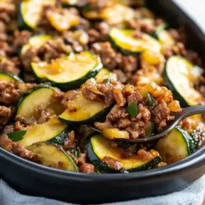 Gesunde ketogene Zucchini-Hackfleisch-Pfanne