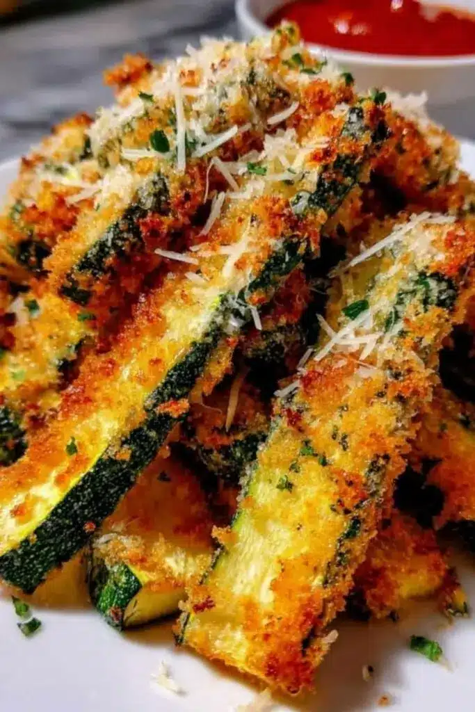 Zucchini Streifen Parmesan Kruste