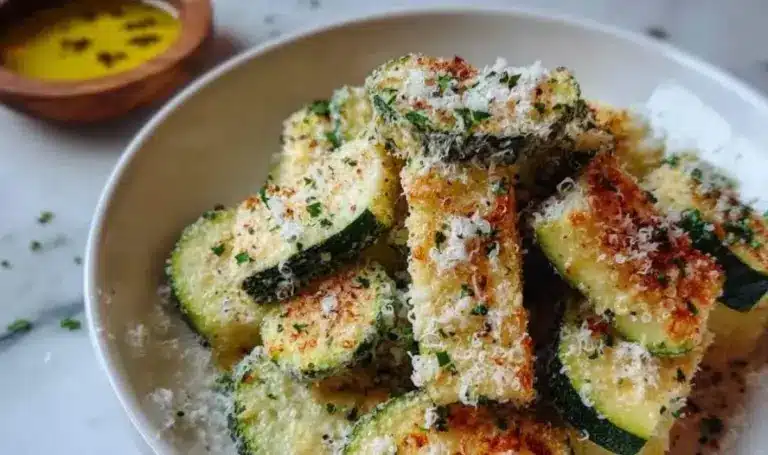 Zucchinipommes mit Knoblauchöl und Parmesan