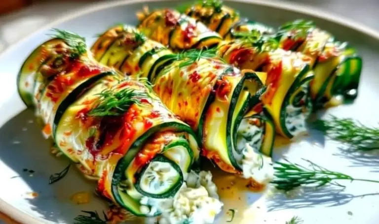 Zucchiniröllchen mit Feta-Kräuter-Creme – Gesunde Vorspeise