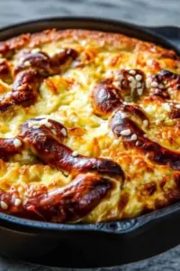 Bayerischer Brezel- und Käseauflauf
