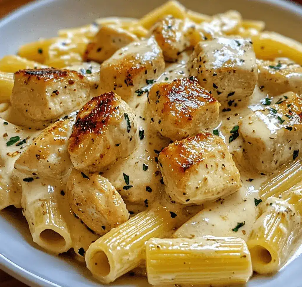 cremiges knoblauchbutter huhn rigatoni parmesan rezept