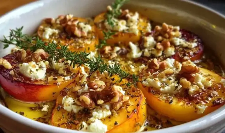 Gebackene Nektarinen mit Feta & Walnüssen – Proteinreiches Sommerrezept