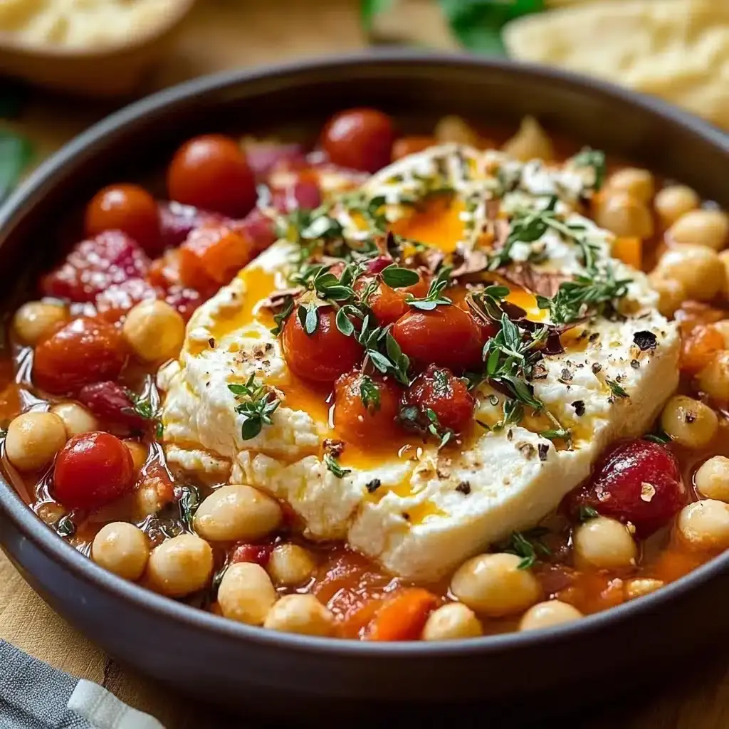 gebackener Feta mit Riesenbohnen