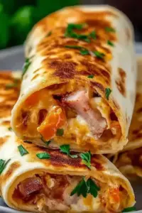 Heiße Käse-Schinken Wraps Airfryer