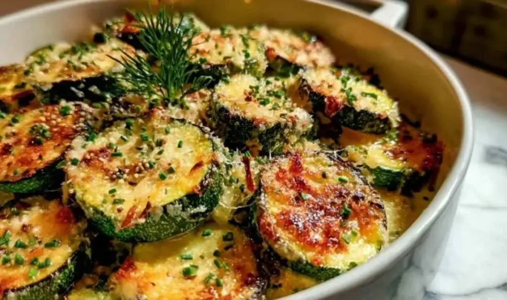 Knusprige Ofen-Zucchini mit Knoblauch & Parmesan