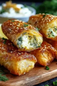 Knusprige Ofen-Feta-Röllchen – Goldbraun & Unwiderstehlich
