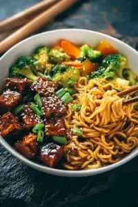 Veganer Teriyaki Noodle Bowl