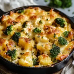 Veganes Kartoffelgratin mit Brokkoli