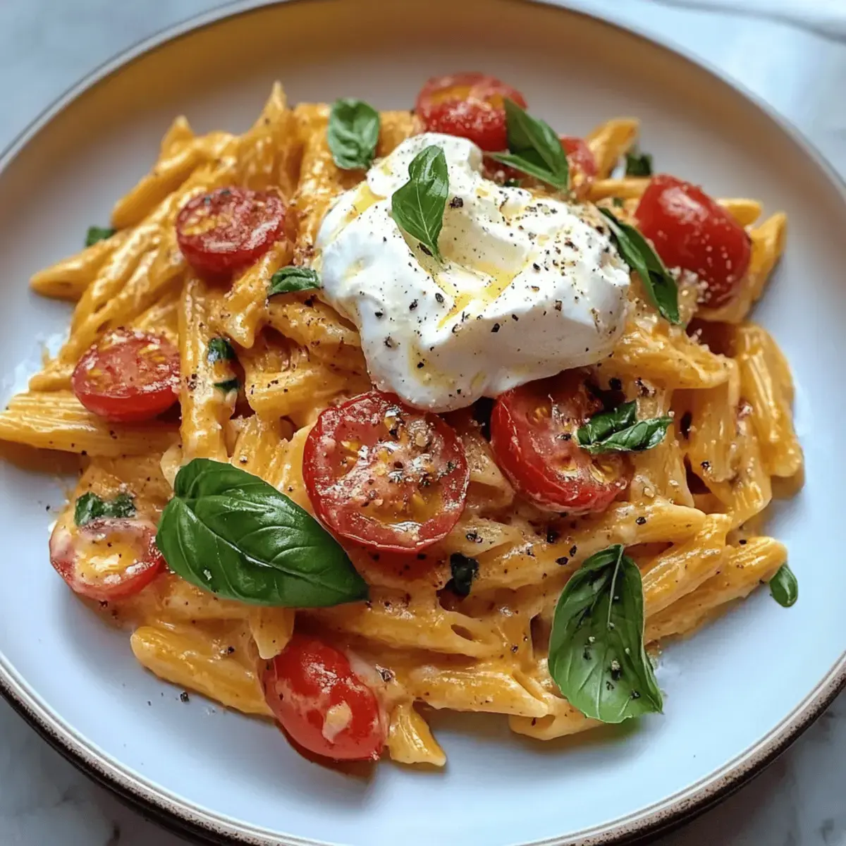 Cremige Tomaten Burrata Pasta