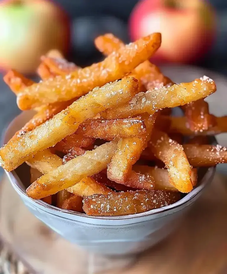 Knusprige Apfel Pommes aus der Heißluftfritteuse einfach